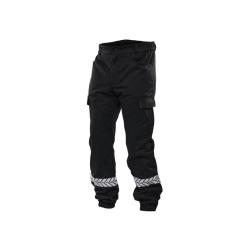 Pantalon S&eacute;curit&eacute; Priv&eacute;e noir avec bandes HV - GK SAFETEK&reg; 36