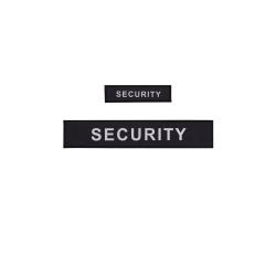 Pack Flaps "SECURITY" noir HV (poitrine et dos) 3x12cm + 5x27cm Noir