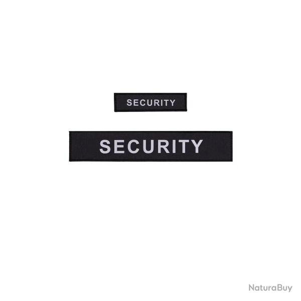 Pack Flaps "SECURITY" noir HV (poitrine et dos) 3x12cm + 5x27cm Noir
