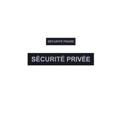 Pack Flaps "SECURITE PRIVEE" Noir HV (poitrine et dos) 3x12cm + 5x27cm Noir