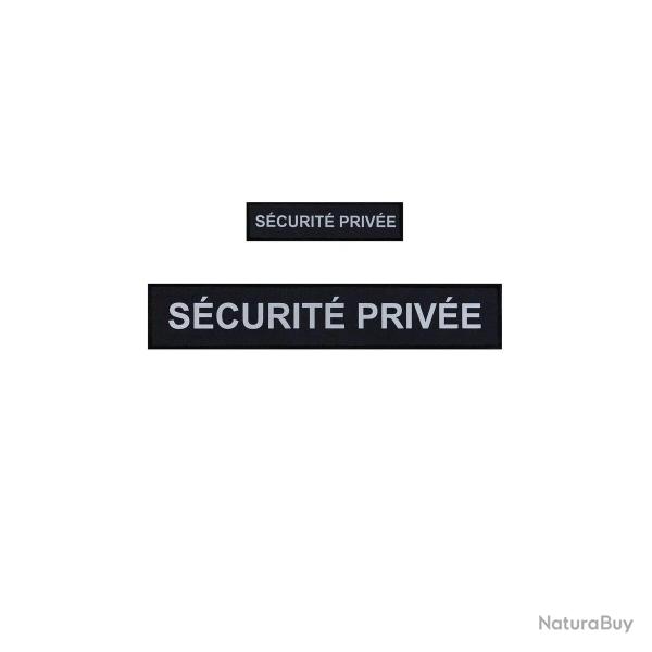 Pack Flaps "SECURITE PRIVEE" Noir HV (poitrine et dos) 3x12cm + 5x27cm Noir