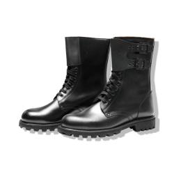 Rangers Cuir &agrave; Lacets et 2 Boucles M&eacute;talliques