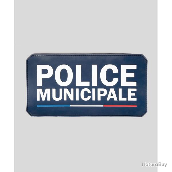 Flap Gomme "POLICE MUNICIPALE" Velcro 28�13 cm - GK Noir