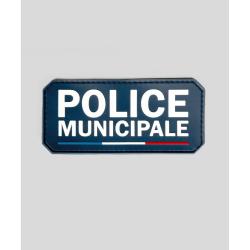 Flap Gomme "POLICE MUNICIPALE" Velcro 13&times;6 cm - GK Noir