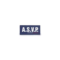 Flap Gomme "ASVP" Velcro 13&times;6 cm - GK Noir
