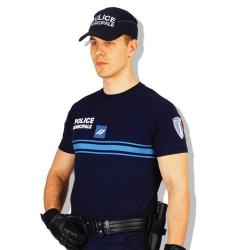 Tee-shirt marine manches courtes M