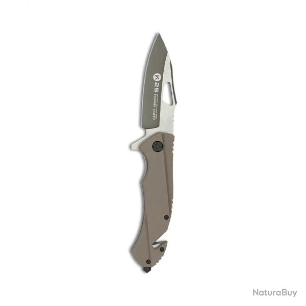 Couteau Pliant Tactique G10 Coyote - K25 Noir