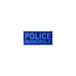 Flap Bleu Police Municipale Basse Visibilit&eacute; 13x6cm Marine