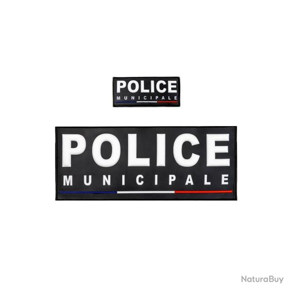 Pack Flaps Gomme Police Municipale Velcro Noir