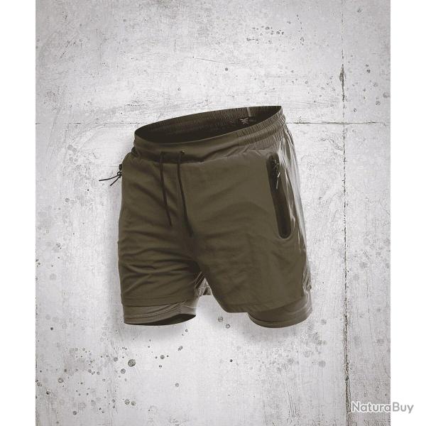 Short de Sport Sprint 2-en-1 GK UNDERCOVER Kaki XL