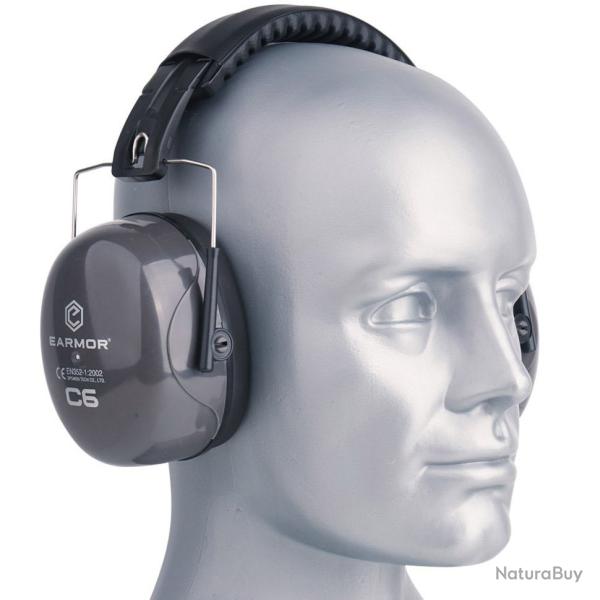 Casque Anti-bruit Passif Earmor C6 - Gris