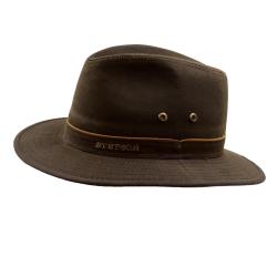 Chapeau Traveller l&eacute;ger coton cir&eacute; marron fonc&eacute; 60