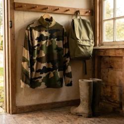 Sweat polaire camouflage Centre-Europe &agrave; col zipp&eacute; 210 g/m&sup2; 2XL