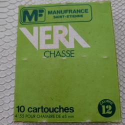 Boite de 10 cartouches manufrance verachasse calibre 12