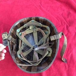 WW2 US CASQUE PARA JONC DEVANT PATTES MOBILES INDOCHINE 1954