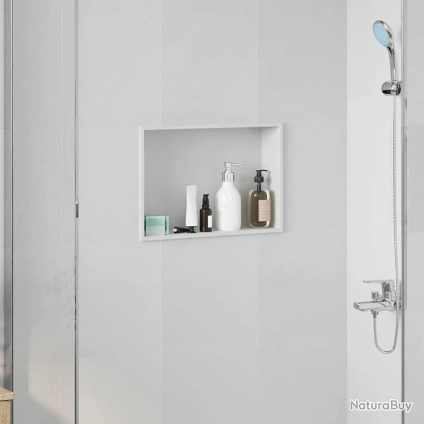 Niche de Douche Blanc 45 x 30 x 9,5 cm Acier inoxydable