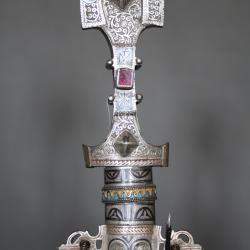 Dague koumya Marocaine en argent niell&eacute; et &eacute;maill&eacute; - Sud du Maroc, 19&egrave;me si&egrave;cle
