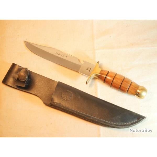 Couteau de survie genre chasse ou western LEOPARD ref EBR24CHA007