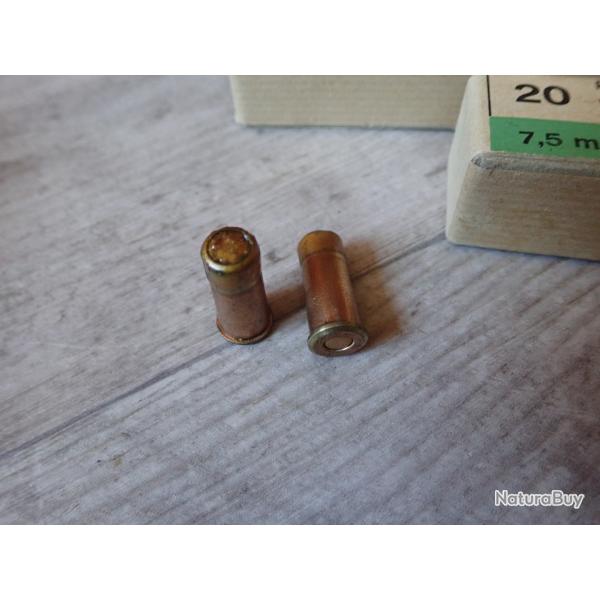 Boite + 20 cartouches calibre 7,5mm, � blanc, pour revolver 1882 ou 82/29