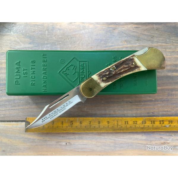 Ancien Couteau pliant PUMA SOLINGEN "895 PUMA LORD + BOX" VINTAGE KNIFE