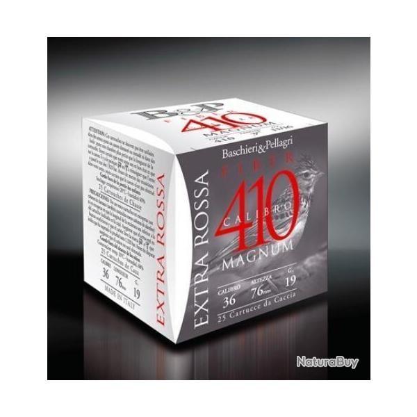 Cartouches B&P cal.410 Extra Rossa fiber N�7