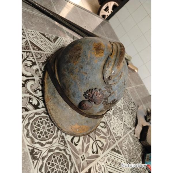 France casque Adrian mle 15 infanterie complet