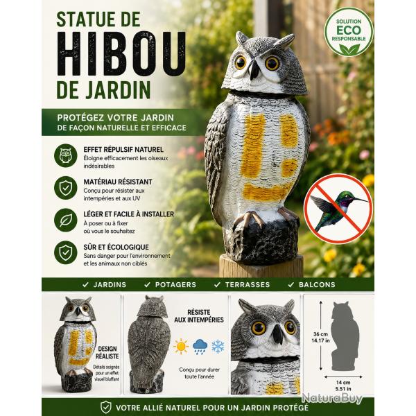 Hibou Effaroucheur de Jardin - Protection Naturelle des Cultures