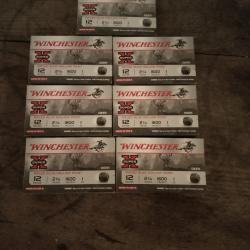 7 bo&icirc;tes de 5 balles winchester slug cal 12/70