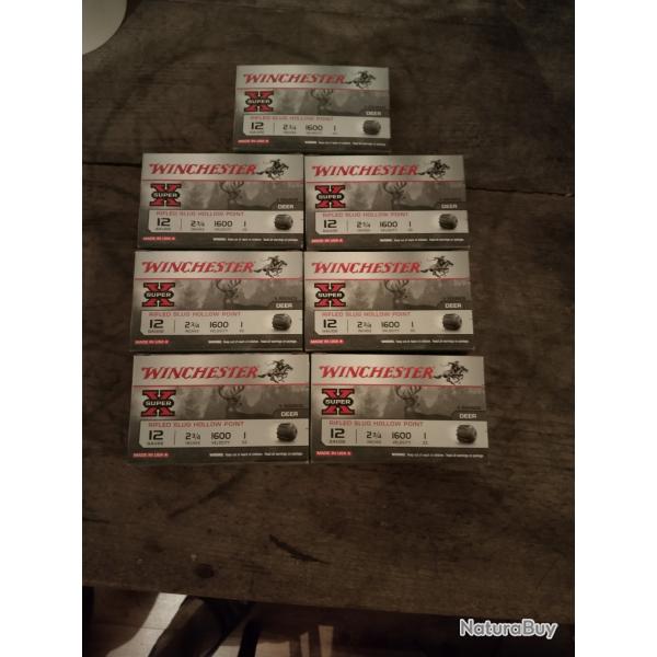 7 bo�tes de 5 balles winchester slug cal 12/70