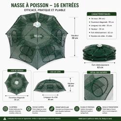 Nasse &agrave; Poissons Pliable - 16 Entr&eacute;es