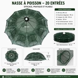 Nasse &agrave; Poissons Pliable - 20 Entr&eacute;es