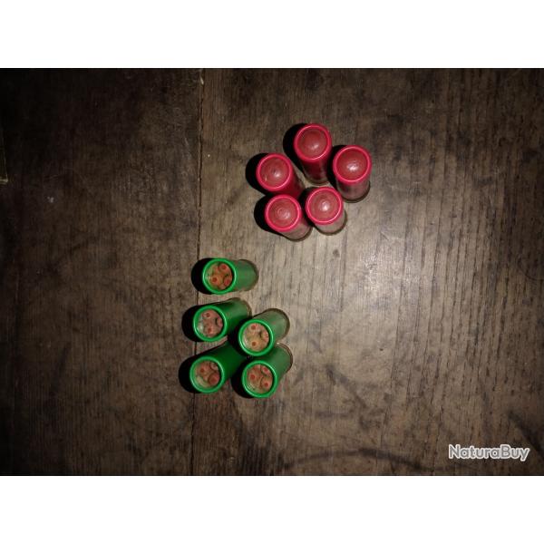 5 cartouches balle en caoutchouc SAPL et 5 cartouches 12 grains caoutchouc cal 12