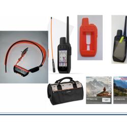 Garmin pack Alpha 300F avec collier T20 mini + coque silicone +verre tremp&eacute; +sac +carte topo 1/4 de 