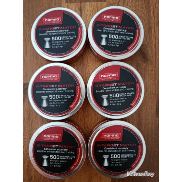 6 bo�tes neuves Norma S-Target Match 4,5mm