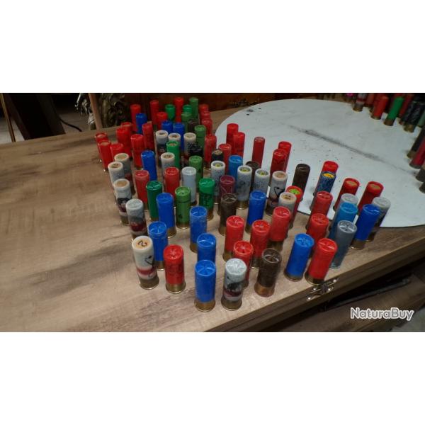 LOT de 80 CARTOUCHES CAL.12/70  plombs de 2 � 8