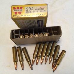 Bo&icirc;te de 10 et 6 douilles balles WINCHESTER 284 power- point 125 GR