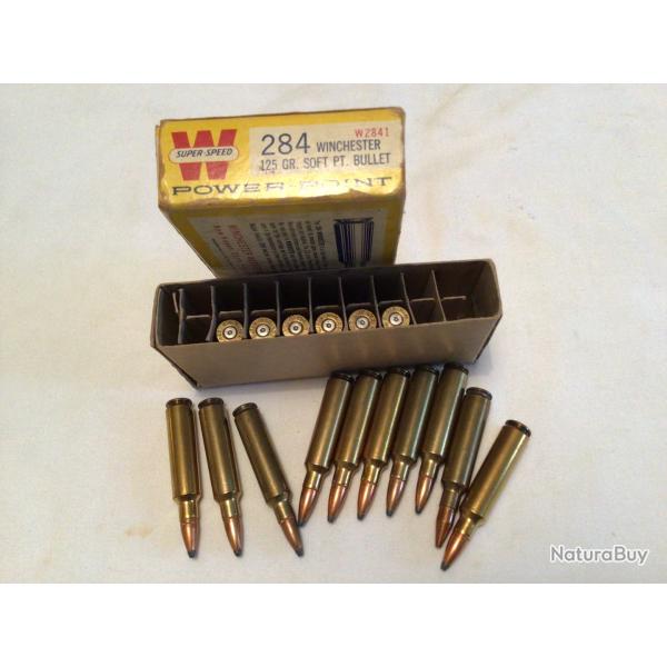Bo�te de 10 et 6 douilles balles WINCHESTER 284 power- point 125 GR
