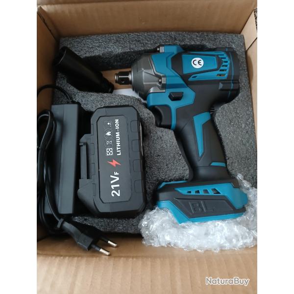 Cl� � chocs neuve sans fil moteur Brushless 1200 Nm 1/2 pouce, compatible batterie Makita 18V