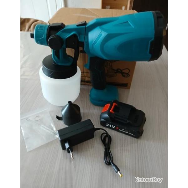 Pistolet � peinture 800ml neuf adaptable avec batterie Makita 18V