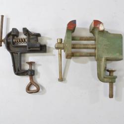 Lot de deux petits &eacute;taux, un fonte, l'autre plastique. Bricolage horloger pr&eacute;cision, miniature