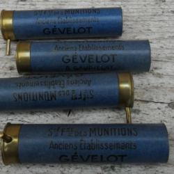 lot de 4 douilles cartouche &agrave; broche Gevelot calibre 24