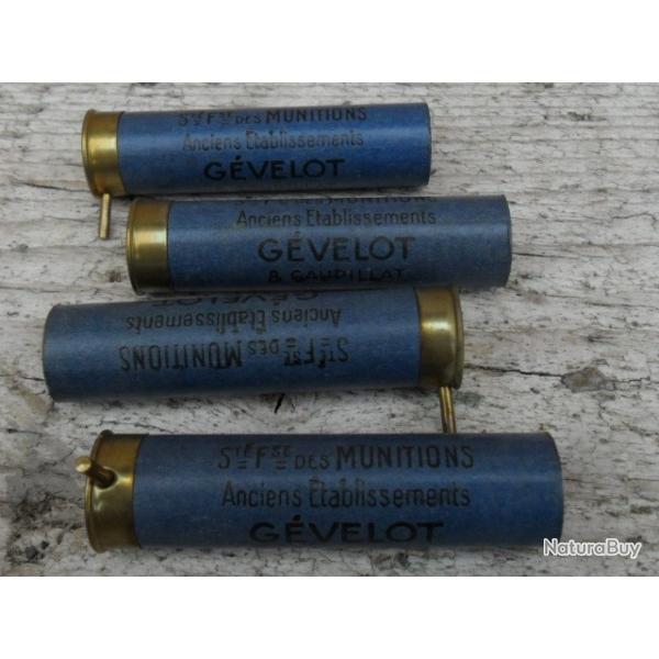 lot de 4 douilles cartouche � broche Gevelot calibre 24