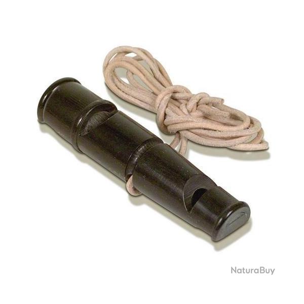 Sifflet dressage en corne de buffle � 2 embouts pour chien