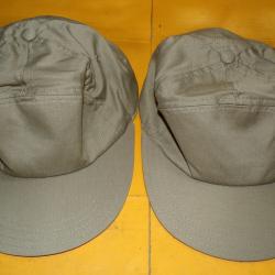 LOT DE 2 CASQUETTES BEIGE POUR ADULTE  100 % COTON , GRANDE TAILLE 56 - 62 ,  ETAT NEUF VOIR PHOTOS