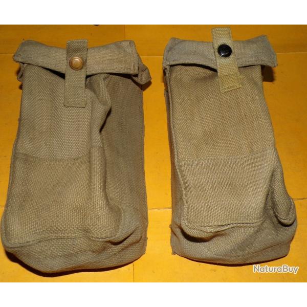 PORTES CHARGEURS  LONG DE L'ARMEE ANGLAISE WWII , GENRE STEN , LE LOT DE 2 ETUIS AVEC MARQUAGE 1941