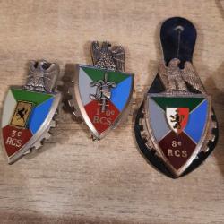 lot de 3 insigne du regiment de commandement et de soutien - pas de prix de reserve