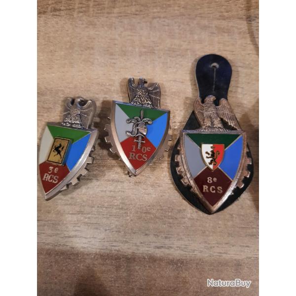 lot de 3 insigne du regiment de commandement et de soutien - pas de prix de reserve