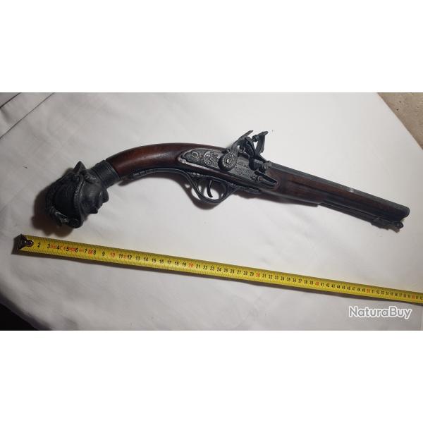 R�plique Pistolet � Silex Pirate XIXe/XXe - D�corative - Bois & M�tal -