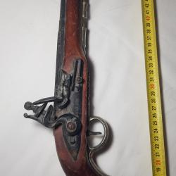 Ancienne R&eacute;plique Pistolet &agrave; Silex HAWKINS - Mod&egrave;le Pirate XVIIIe - Collection