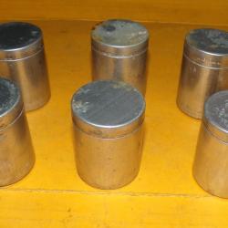 LOT DE 6 BOITES EN ALU POUR TETE D'ARTILLERIE  , BON ETAT VOIR PHOTOS . POUR TOUT RENSEIGNEMENT ME C